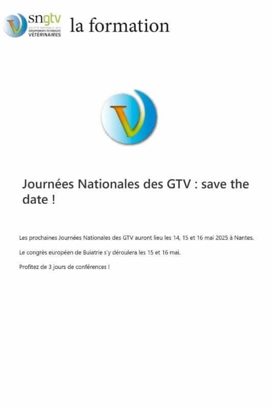 JOURNEES NATIONALES DES GTV 2025 - JNGTV 2025